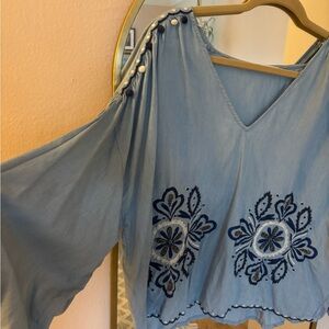 Zara Embroidered Boho Top